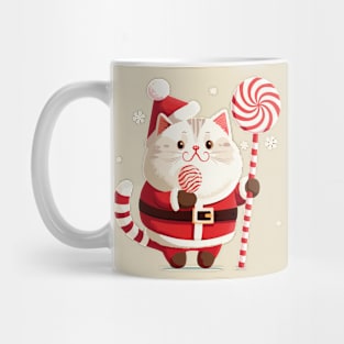 Lollipop candy cat Santa Claus Mug